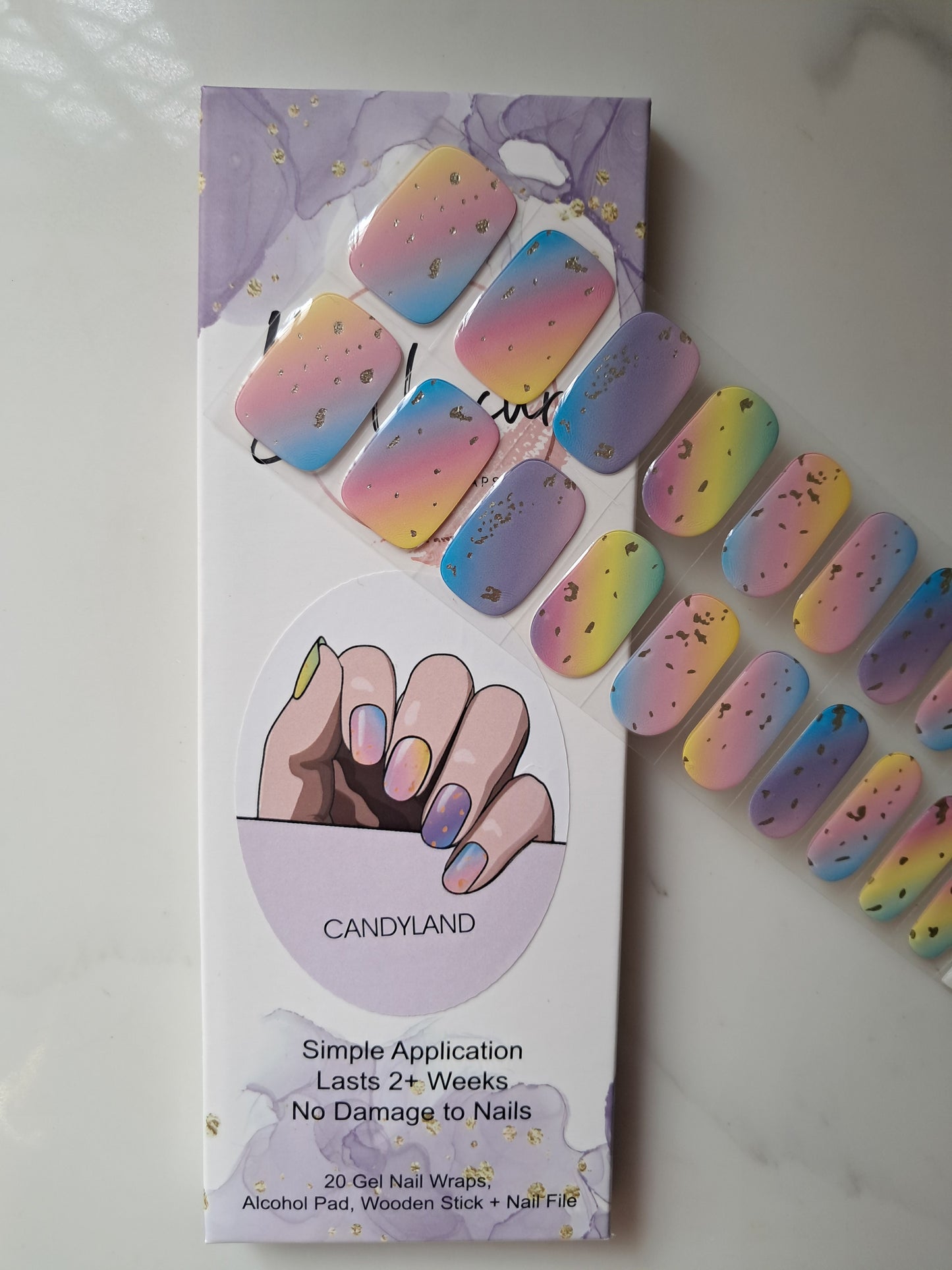 Candyland Semi Cured Gel Nail Wraps Kit
