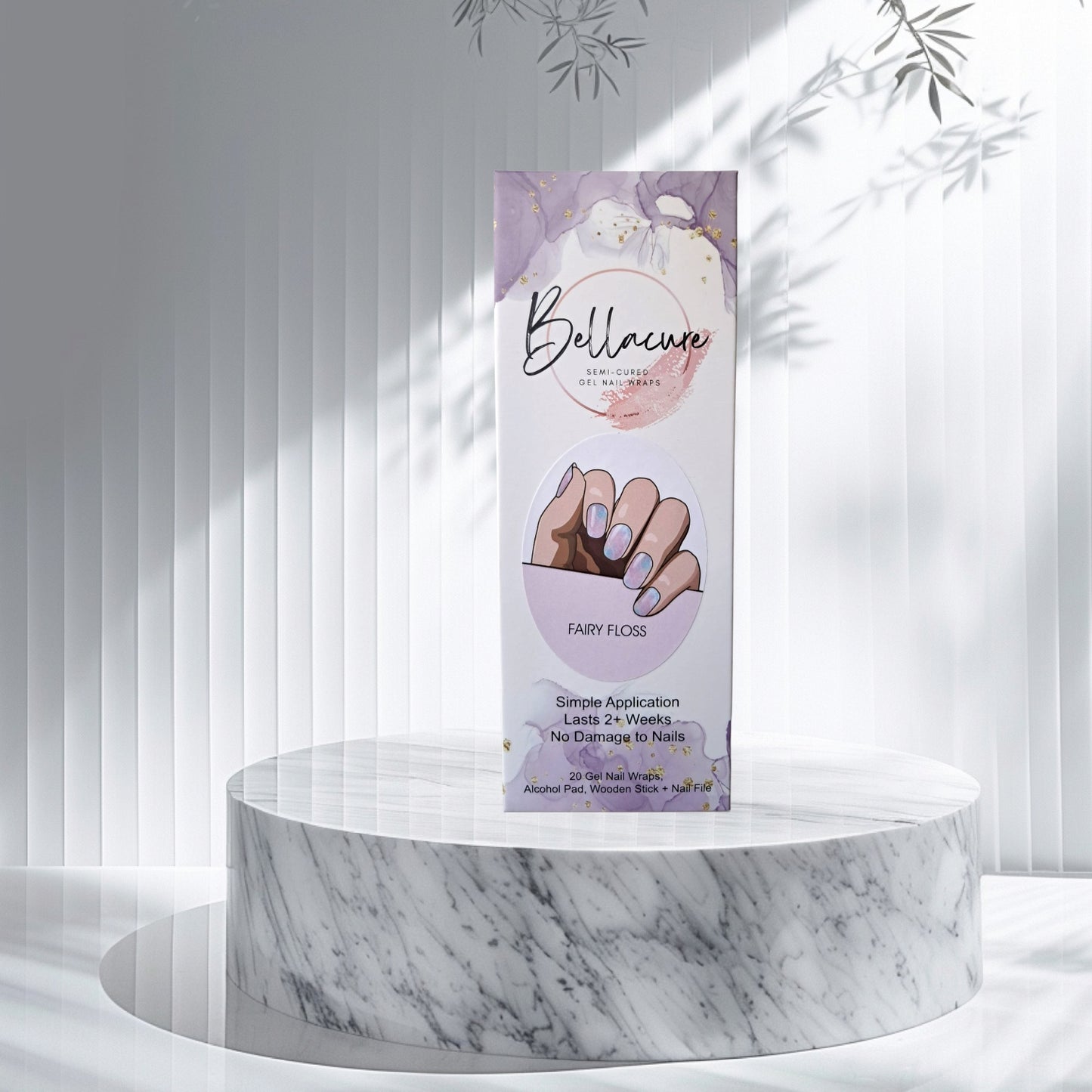 Fairy Floss Semi Cured Gel Nail Wraps Kit
