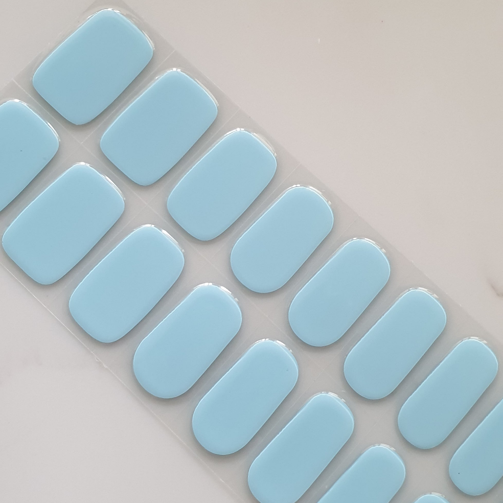 Blue Skies Semi Cured Gel Nail Wraps Kit