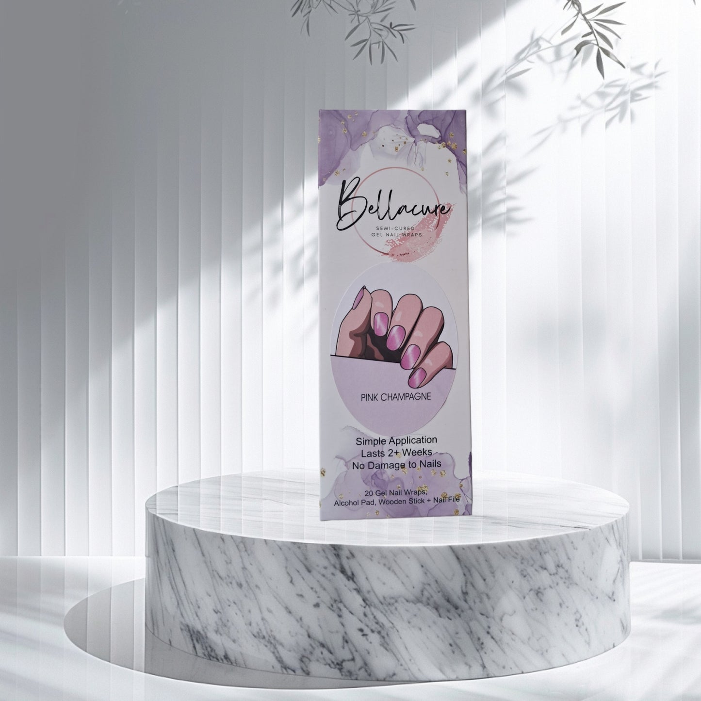 Pink Champagne Semi Cured Gel Wraps Kit