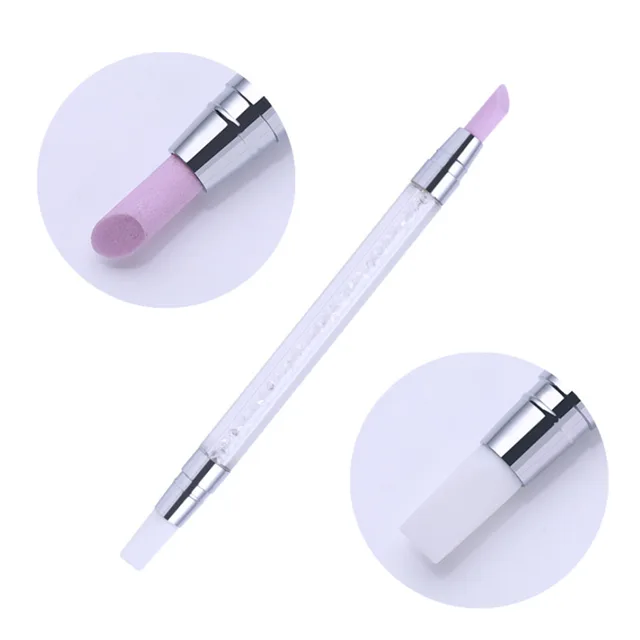 Dual Ended Silicone Cuticle Pusher/Quartz Nail Pen