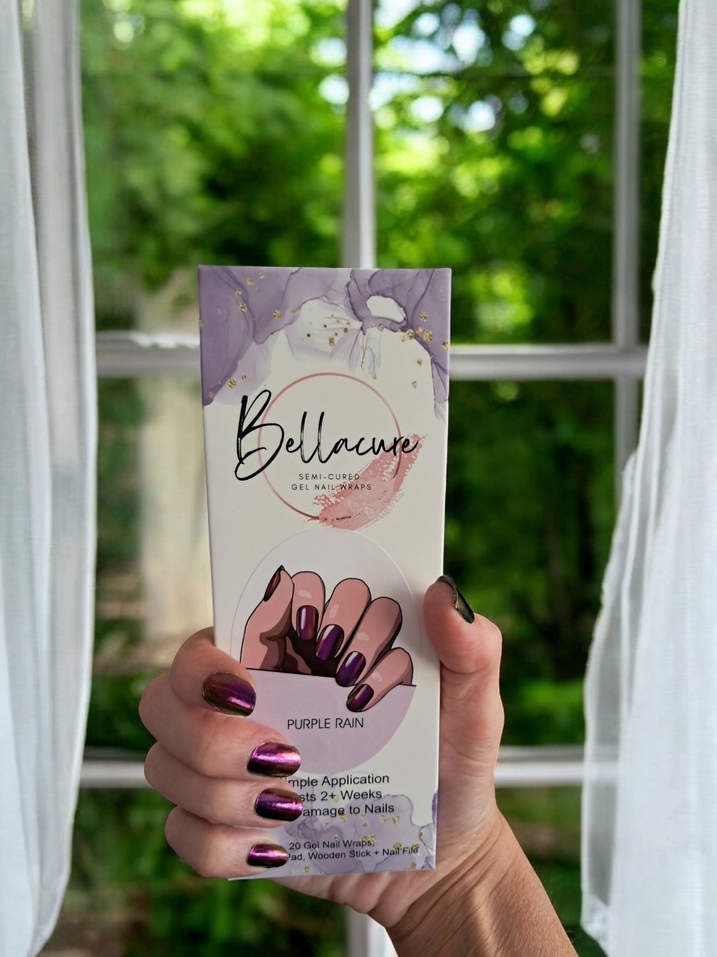 Purple Rain Semi Cured Gel Nail Wraps Kit