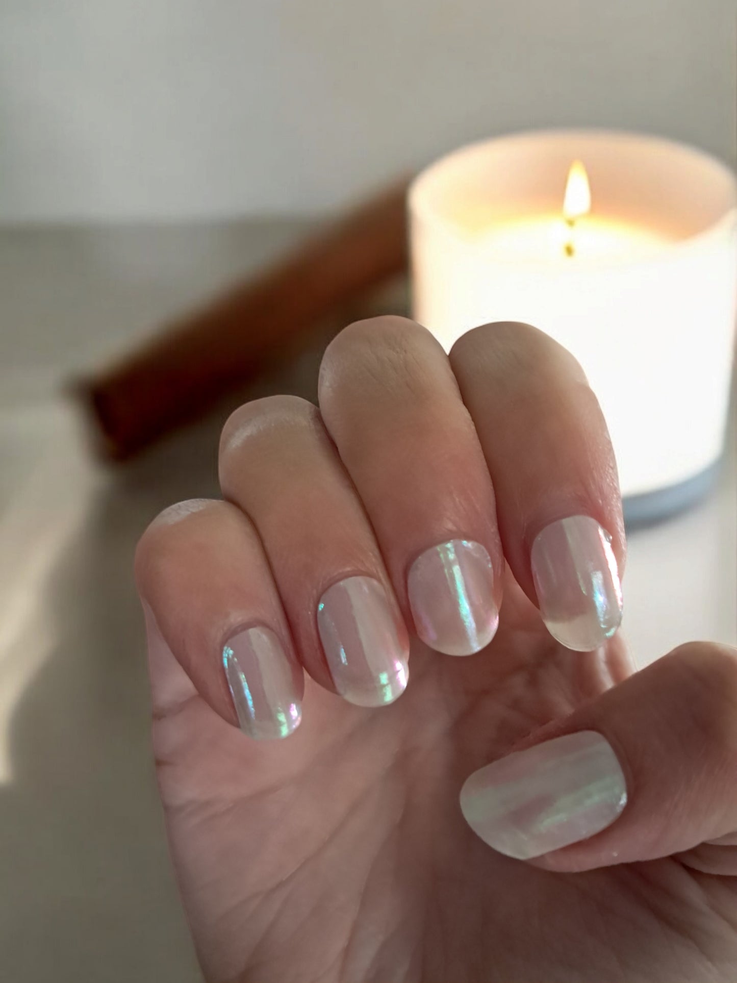 Pink Pearlescent Semi Cured Gel Nail Wraps Kit