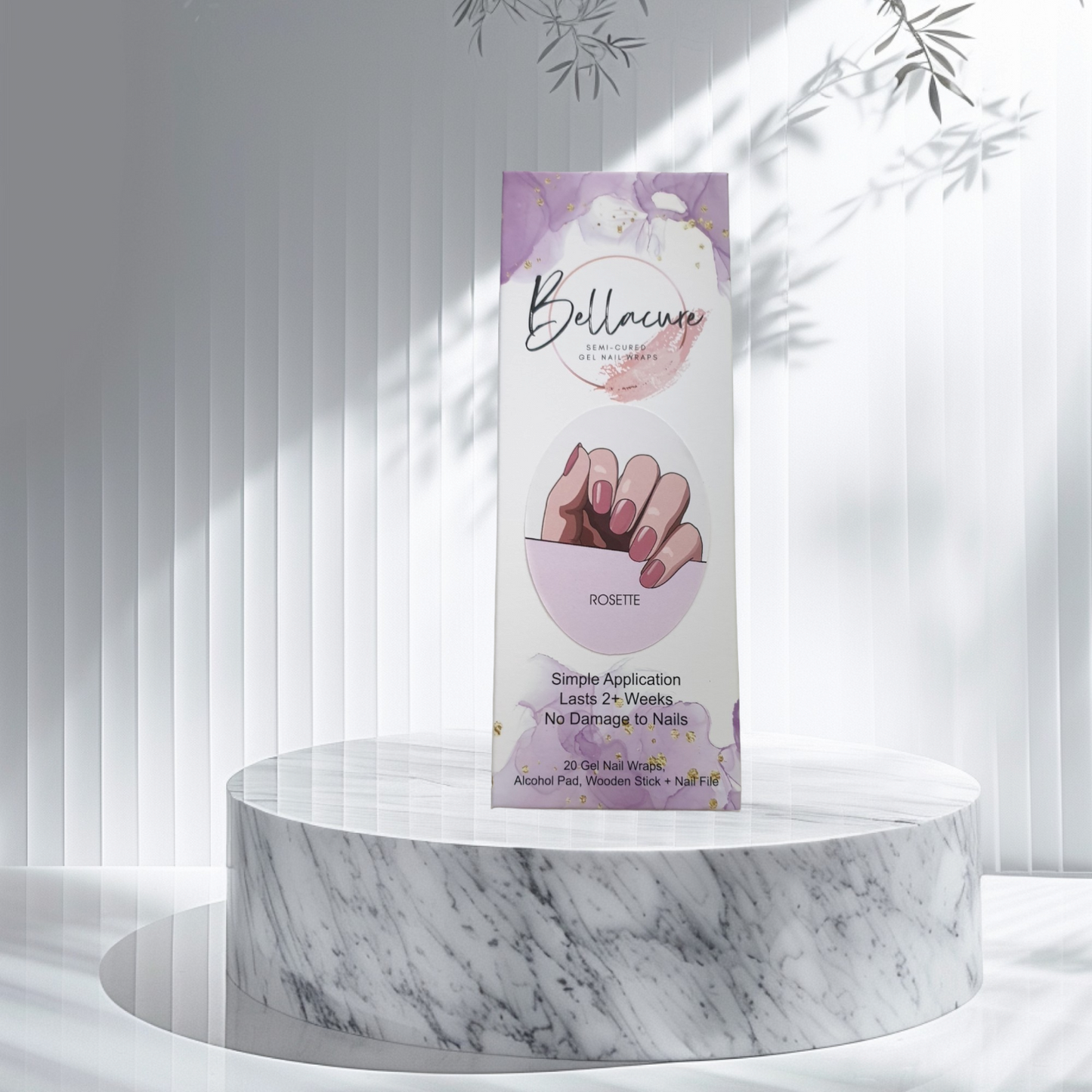 Rosette Semi Cured Gel Nail Wraps Kit