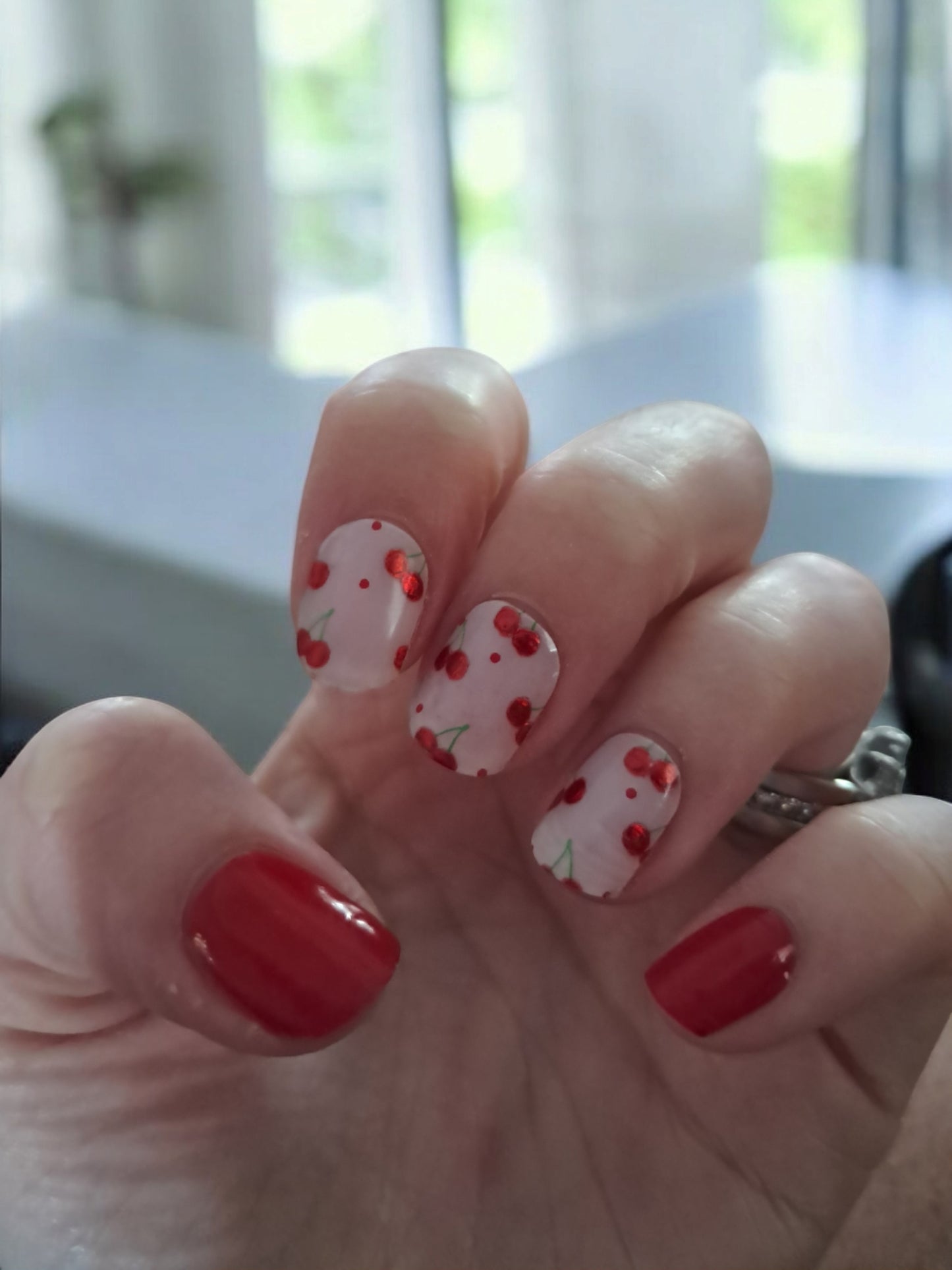 Sweet Cherry Semi Cured Gel Nail Wraps Kit