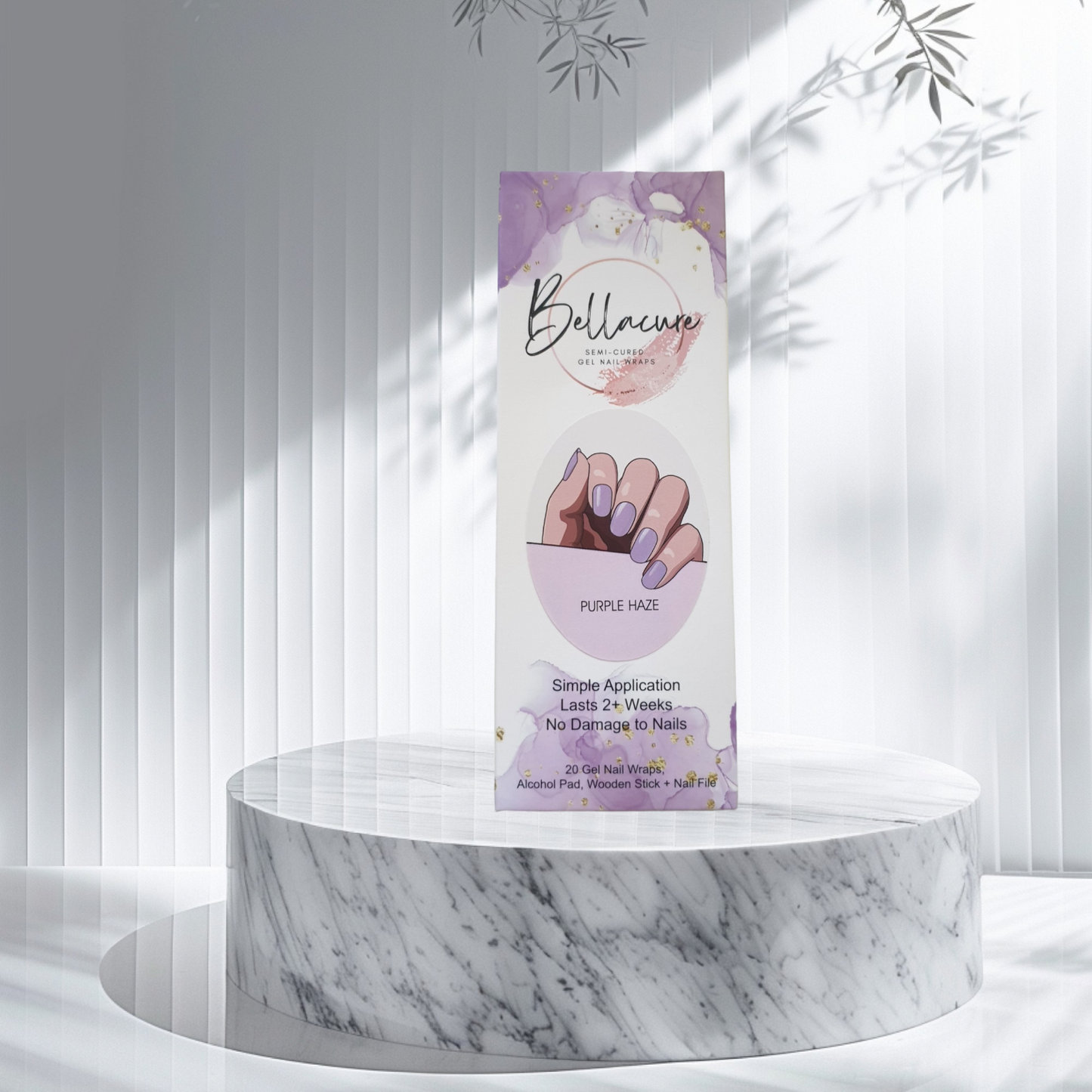 Purple Haze Semi Cured Gel Nail Wraps Kit