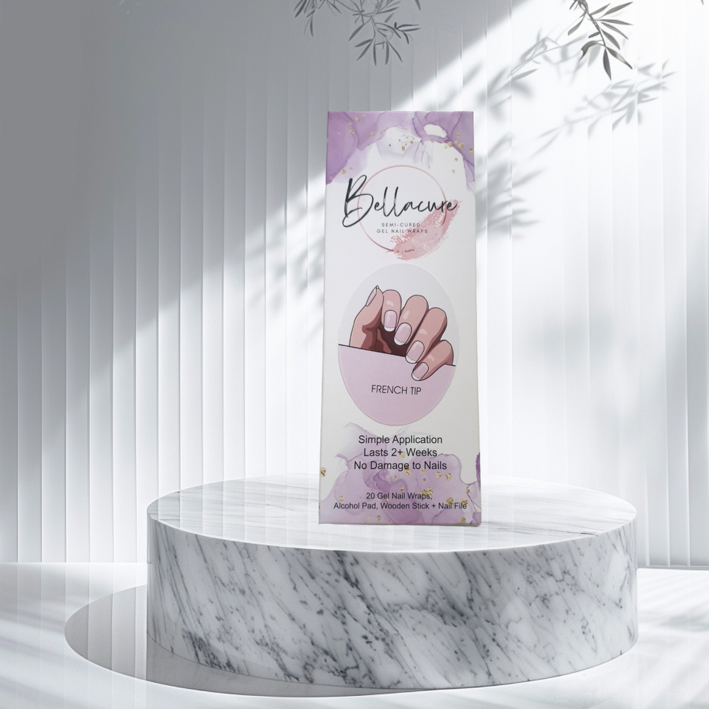 French Tip Semi Cured Gel Nail Wraps Kit