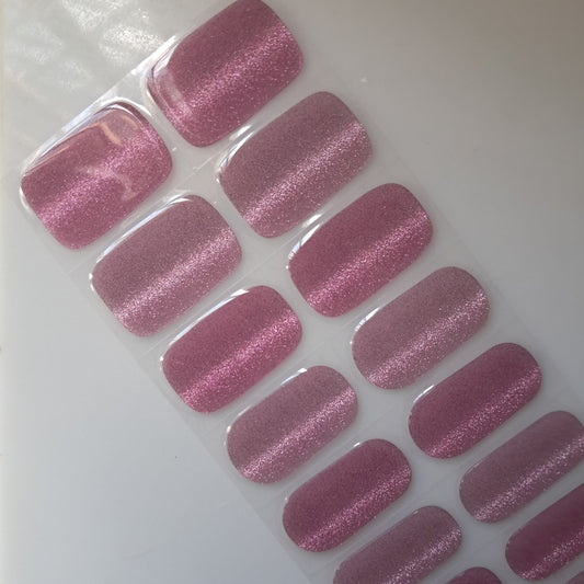 Pink Shimmer Semi Cured Gel Nail Wraps Kit