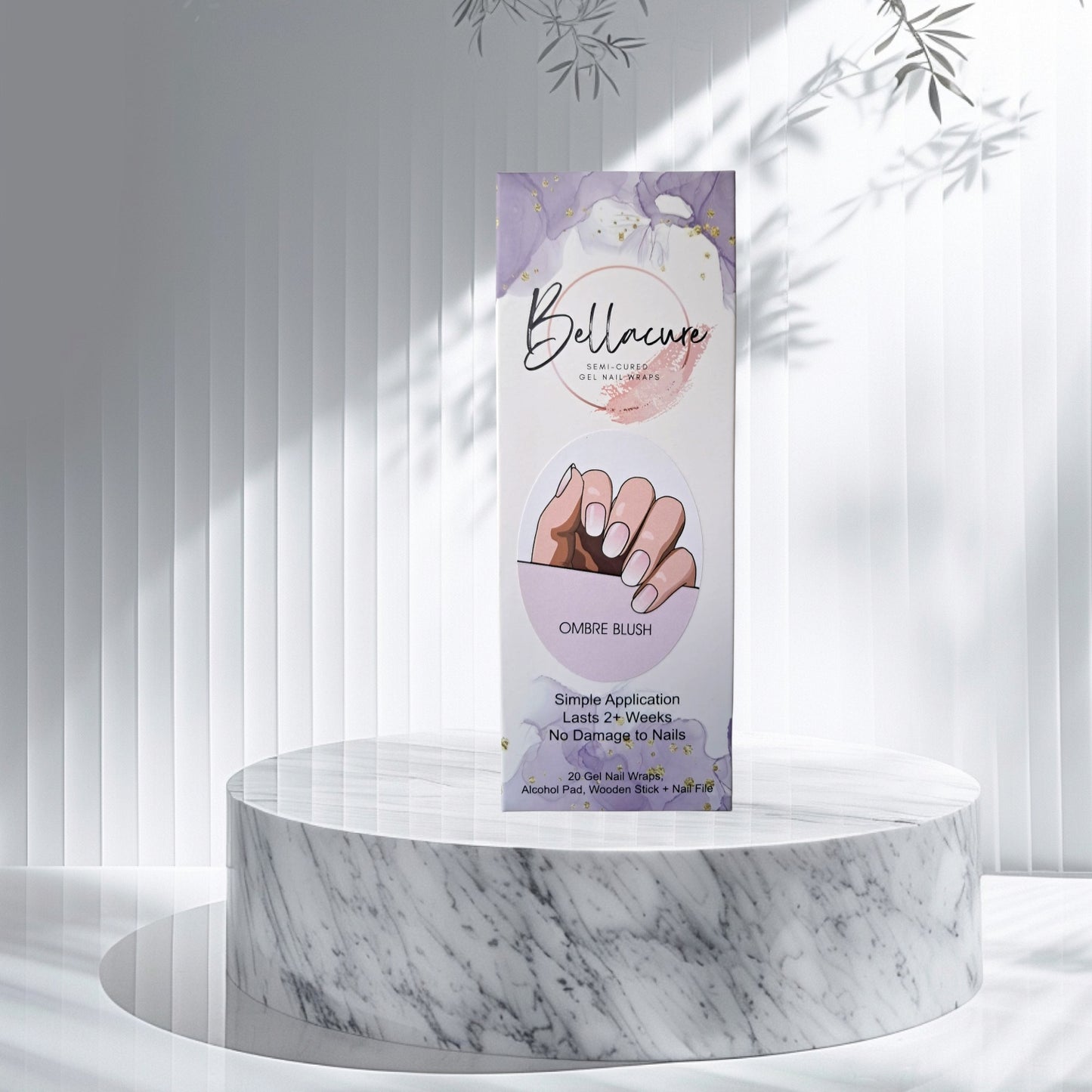 Ombre Blush Semi Cured Gel Nail Wraps Kit