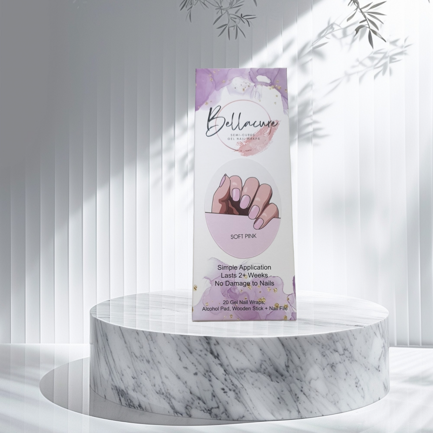 Soft Pink Semi Cured Gel Nail Wraps Kit