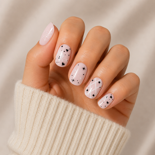 Ghostly Love Semi Cured Gel Nail Wraps Kit