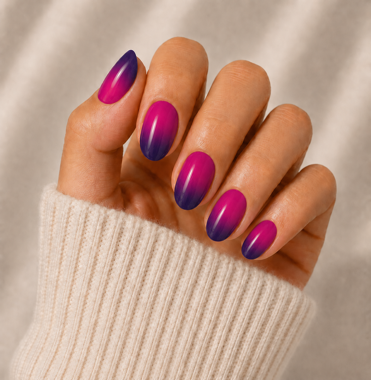 Purple Ombre Semi Cured Gel Nail Wraps Kit