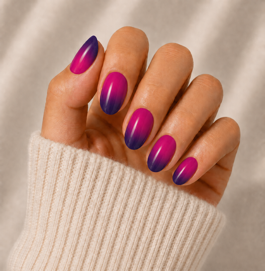 Purple Ombre Semi Cured Gel Nail Wraps Kit