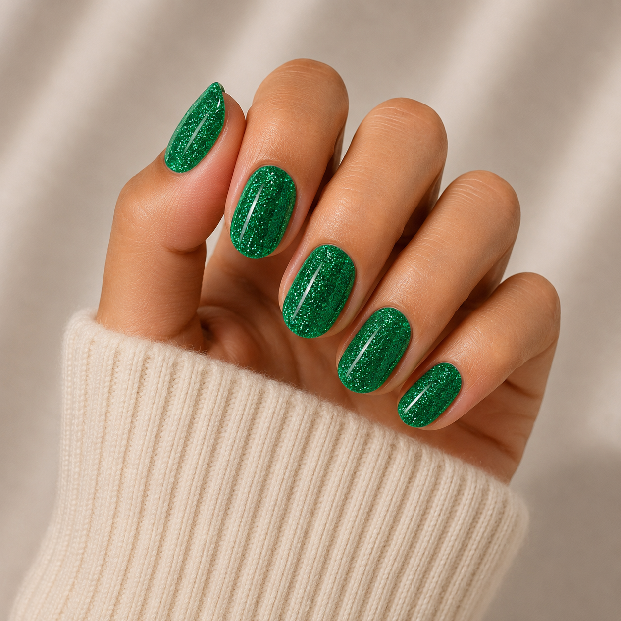 Green Shimmer Semi Cured Gel Nail Wraps Kit