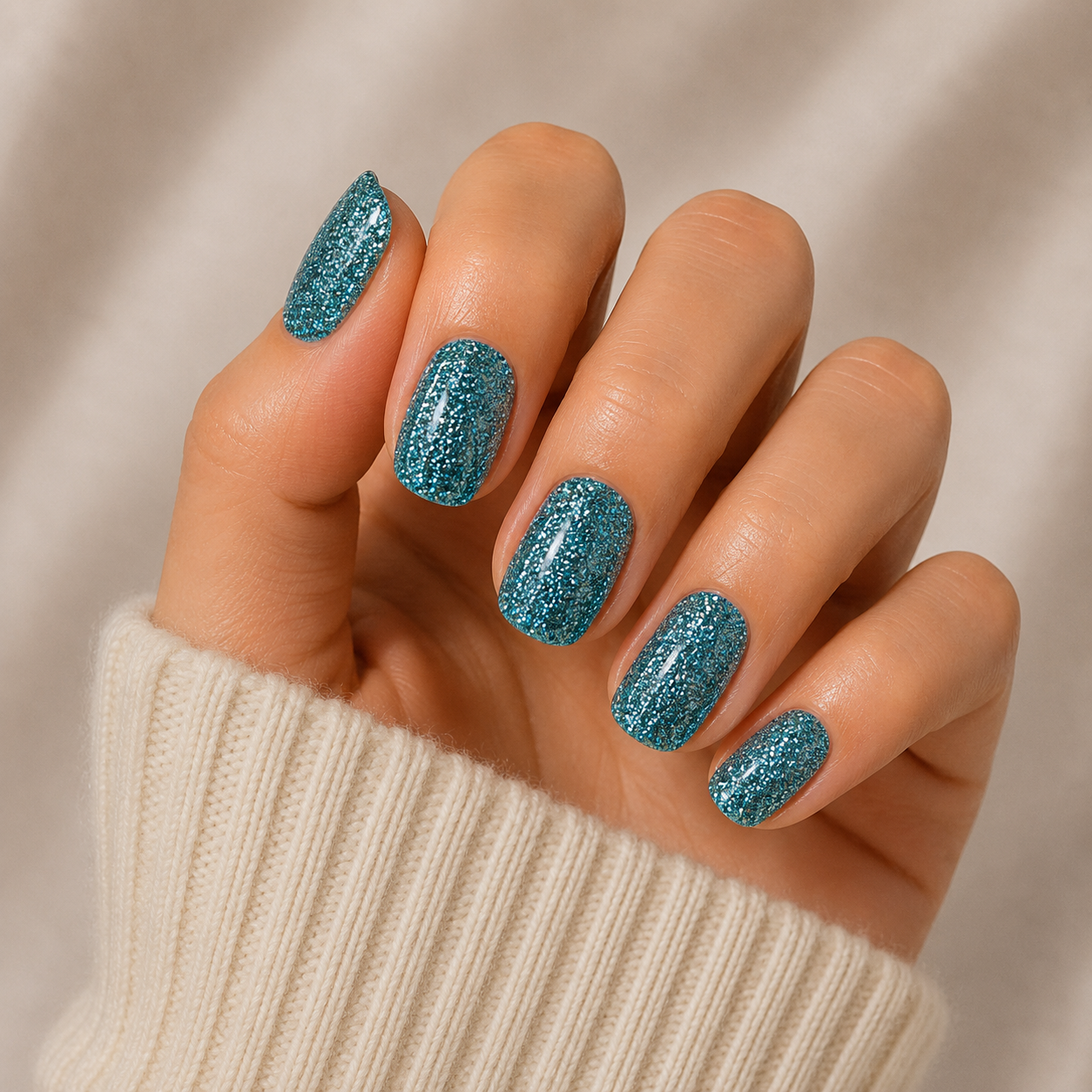 Aqua Shimmer Semi Cured Gel Nail Wraps Kit