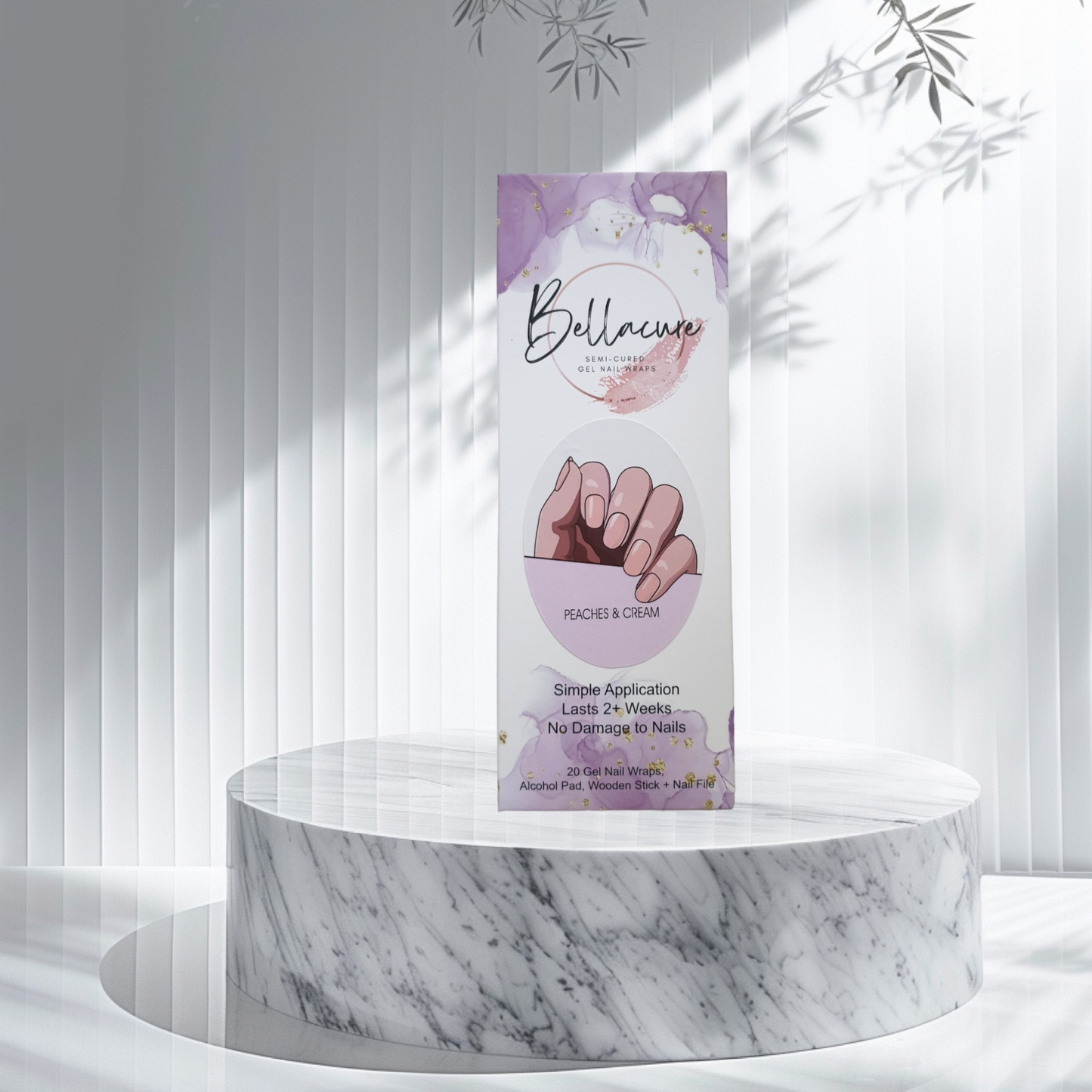 Peaches & Cream Semi Cured Gel Nail Wraps Kit