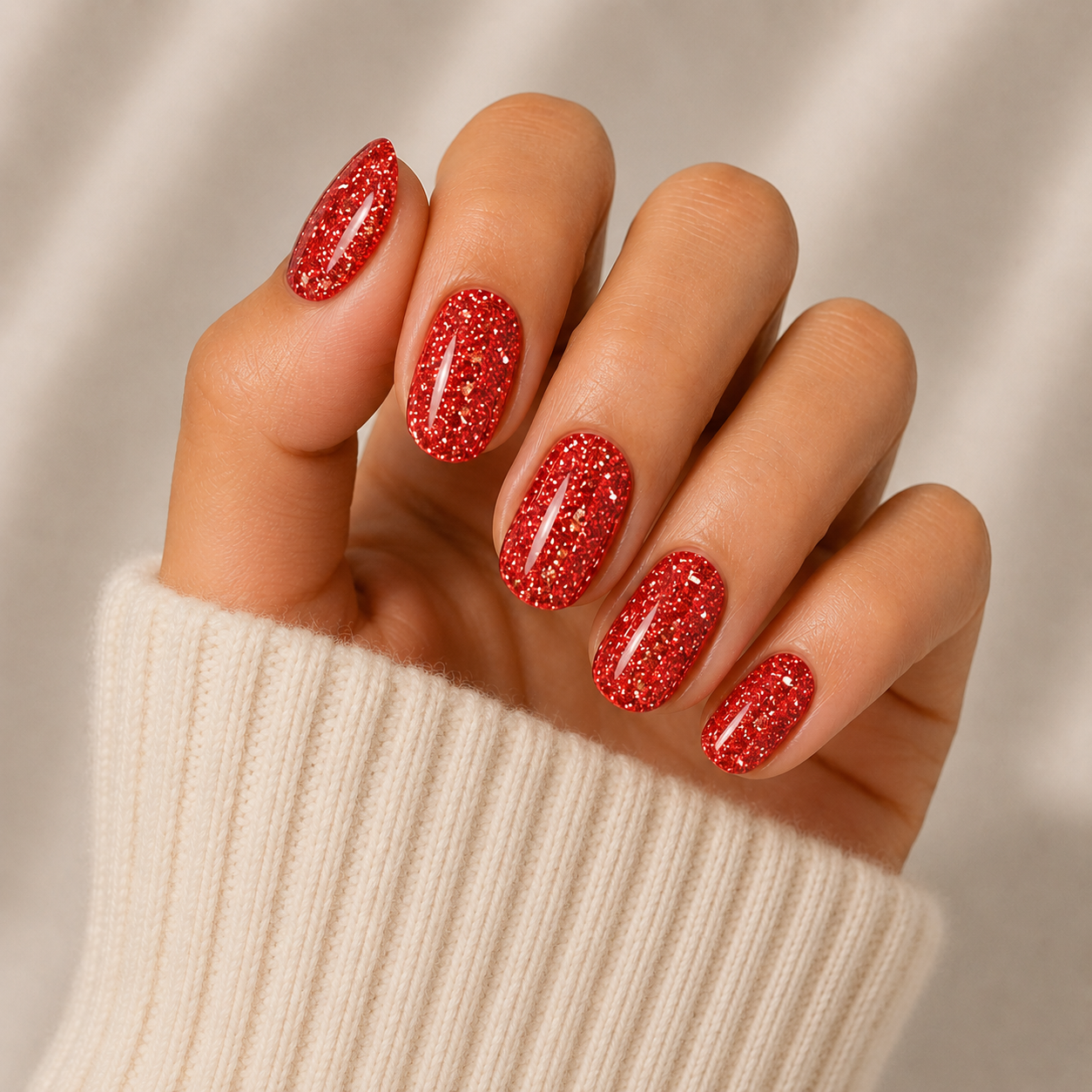 Crimson Shimmer Semi Cured Gel Nail Wraps Kit