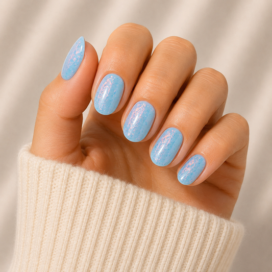 Crystal Blue Semi Cured Gel Nail Wraps Kit