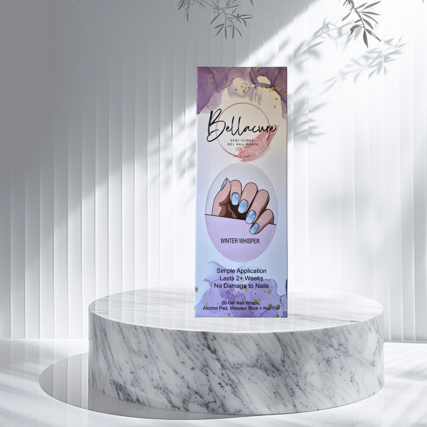 Winter Whisper Semi Cured Gel Nail Wraps Kit