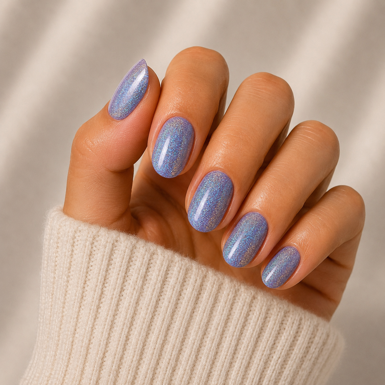 Blue Shimmer Semi Cured Gel Nail Wraps Kit