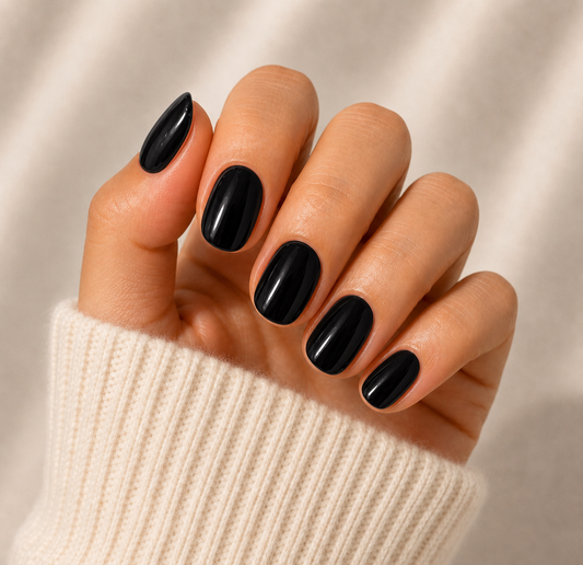 Black Rose Semi Cured Gel Nail Wraps Kit